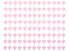 Perdea de inimi roz pastel - 100 x 200 cm