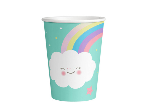Cupe aniversare Rainbow și Cloud - 250 ml - 8 buc.