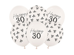 Set de baloane din latex pentru a treizecea aniversare - 30 cm - 6 buc.