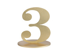 Decorațiune de masă numărul trei auriu - 1 buc.