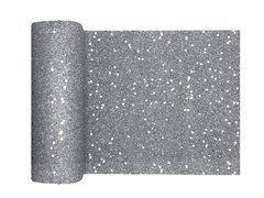 Decorațiune de masă cu sclipici - argintiu - 18 cm x 5 m - 1 buc.