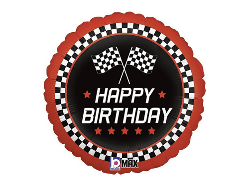 Balon din folie Happy Birthday Race - 35 cm - 1 buc.