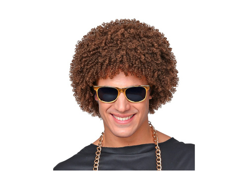 O perucă afro disco maro din anii 1970.