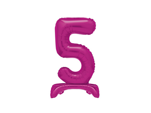 Balon din folie în picioare numărul 5 roz - 76 cm - 1buc.