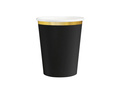 Cești negre cu margine aurie - 220 ml - 6 buc.