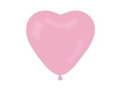 Baloane latex roz deschis cu inimioare - 10 buc.