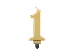 Lumânare cu număr auriu metalic - 1 - una