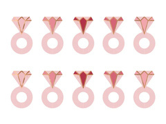 Toppers de sticlă Inele pentru noapte de găină - 10 buc.