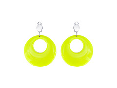 Cercei clip-on Cercuri galben neon