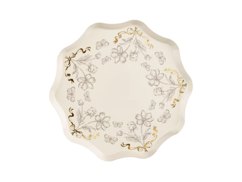 Farfurii de hârtie Flori - 20 cm - 6 buc.