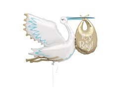 Este un balon cu barza din folie Boy - 1 buc.