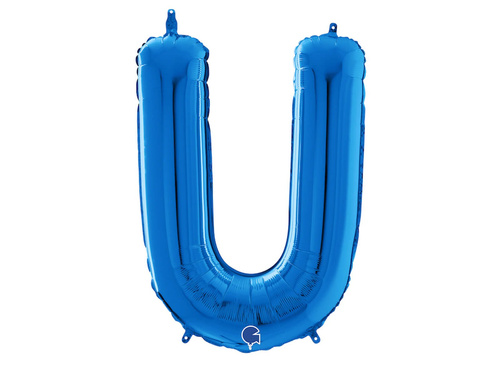 Balon de folie albastru cu litera U - 66 cm - 1 buc.