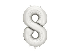 Balon din folie argintiu numărul 8 - 86 cm - 1 buc.