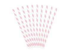 Paie tub alb și roz - 10 buc.