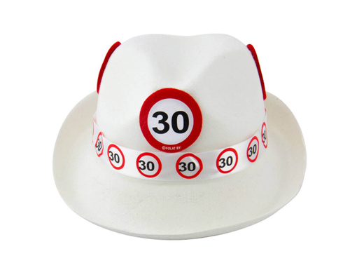 Pălărie albă pentru a 30-a aniversare - 1 buc.