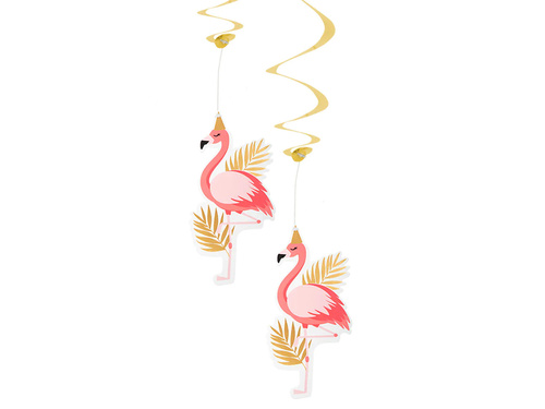 Decor suspendat Swirls Flamingos - 85 cm - 2 buc.