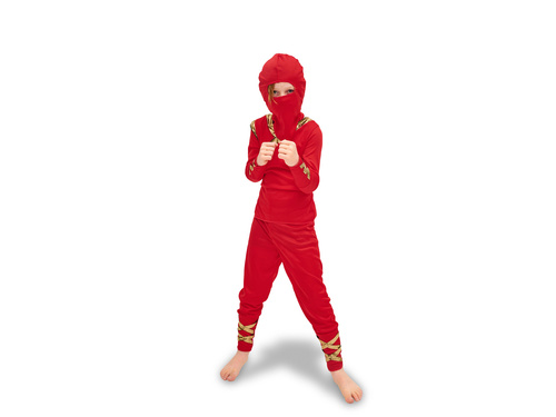 Costum războinic ninja roșu - 1 buc.