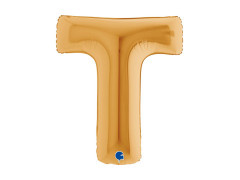 Balon folie litera T auriu - 40" - 1 buc.