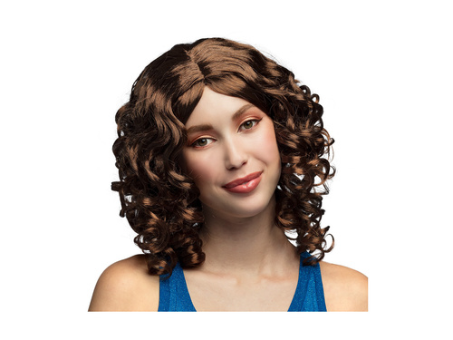 Peruca de cocktail maro creț