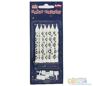 Lumânări aniversare fotbal - 6 buc.