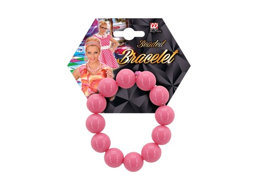 Brățară disco 70 cu mărgele roz.