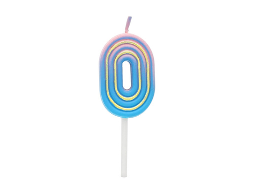 Lumânare cu număr neon - 0 - zero
