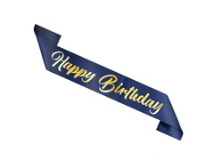 Eșarfă Happy Birthday albastru marin - 1 buc.