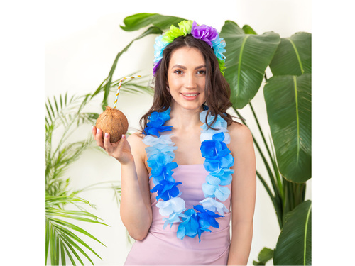 Colier hawaiian albastru - 1 buc.