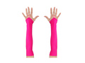 Neon roz satin mănuși fără degete 43 cm