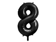 Balon din folie numărul 8 negru - 86 cm - 1 buc.