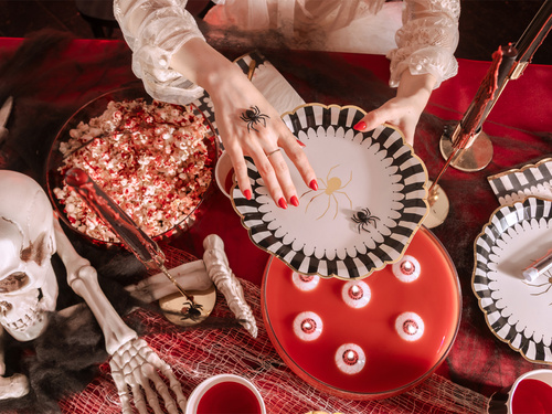 Farfurii Golden Spider Halloween - 23 cm - 6 buc.