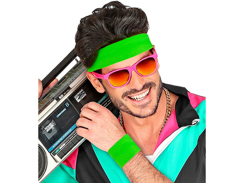 Brățări verzi neon Disco 80s - 2 buc.