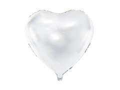 Balon folie Inimă alb - 61 cm - 1 buc.