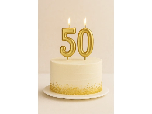 Lumânări numerice aurii - 50 - 2 buc.