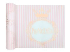 Ruletă aniversară Princesse cu coroană aurie - 30 cm x 3 m - 1 buc.