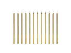 Lumânări aniversare de aur - 14 cm - 12 buc.