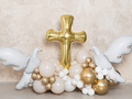 Balon din folie cu cruce aurie - 63 x 91 cm - 1 buc.