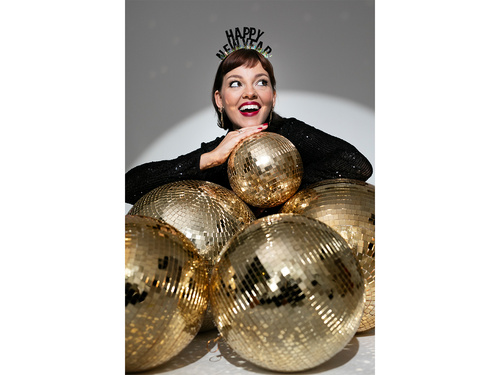 Glob disco cu oglindă aurie - 20 cm - 1 buc.