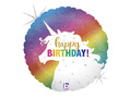 Balon de folie Unicorn Happy Birthday - 46 cm - 1 buc.