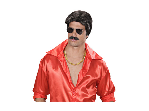 Peruca neagră Playboy Dream Hair cu mustață