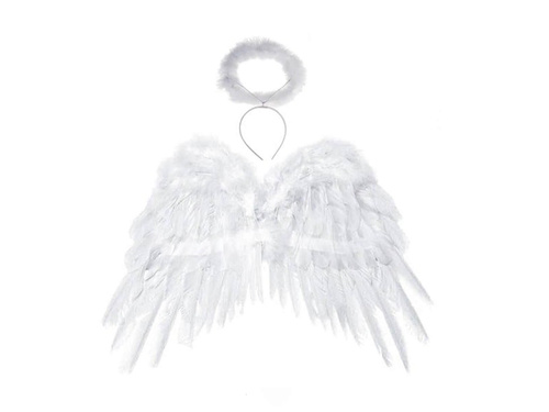 Aripi de înger albe cu halo - 50 x 35 cm - 1 buc.