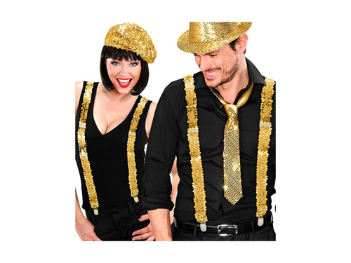 Bretele din paiete aurii