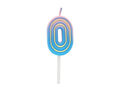 Lumânare cu număr neon - 0 - zero