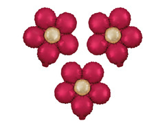 Balon din folie Floare roșu - 33 cm - 3 buc.