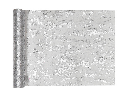 Decorațiune de masă cu sclipici - argintiu - 28 cm x 5 m - 1 buc.