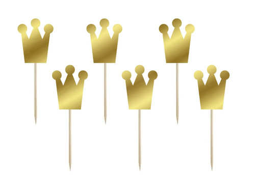 Discuri pentru tort cu coroană de prințesă - 6 buc.