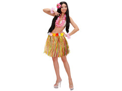 Fustă scurtă hawaiiană multicoloră - 45 cm - 1 buc.