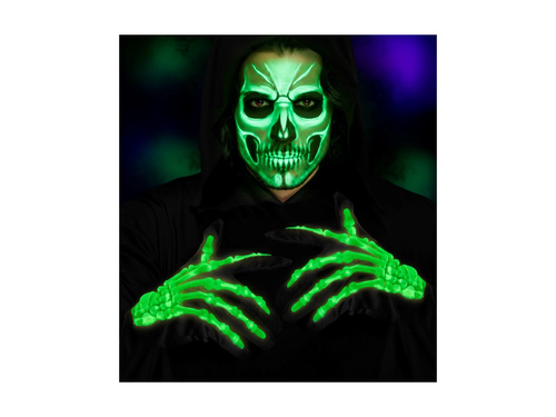 Mănuși cu schelet 3D care strălucesc în întuneric