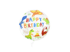 Balon de folie Happy Birthday Dinosaurs - 45 cm - 1 buc.
