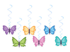 Decorațiuni suspendate pentru ziua de naștere Fluturi - 6 buc.